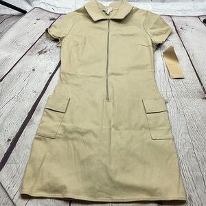 NWT Vintage Alias Tan short sleeve mini dress medium